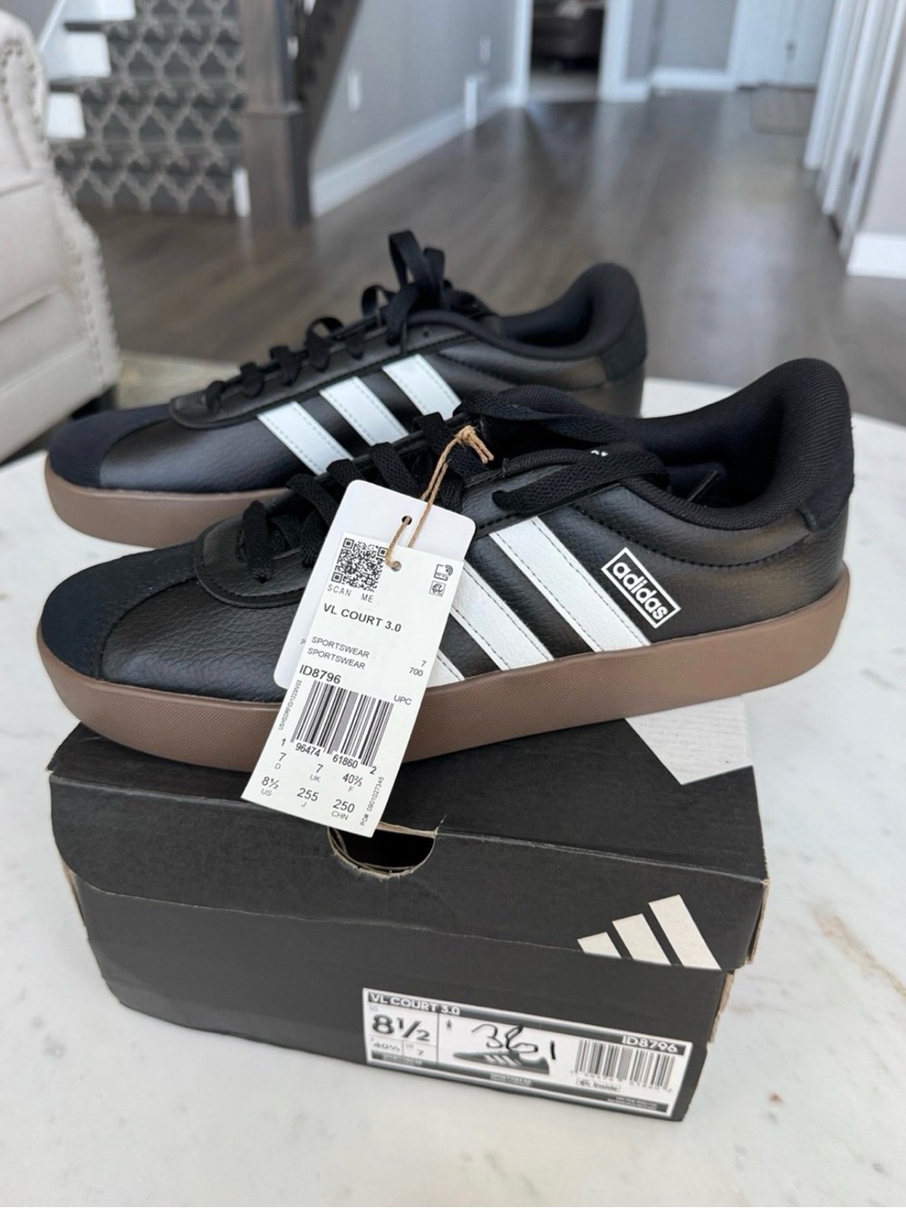 Adidas VL Court 3.0 Women's Black White Sneakers